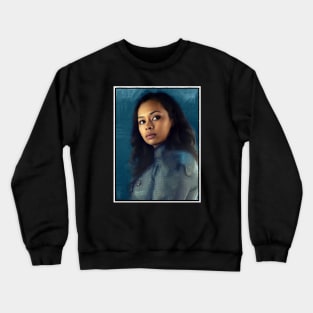 Bobbie Painted Portrait for Screaming Firehawks Crewneck Sweatshirt